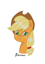 Size: 1024x1466 | Tagged: safe, artist:wrath-marionphauna, derpibooru import, applejack, applejack's hat, clothes, cowboy hat, digital art, hat, smiling, solo