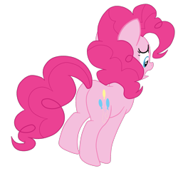 Size: 1973x1896 | Tagged: safe, artist:gmaplay, derpibooru import, pinkie pie, earth pony, pony, balloonbutt, butt, female, hopping, open mouth, plot, simple background, solo, transparent background, vector