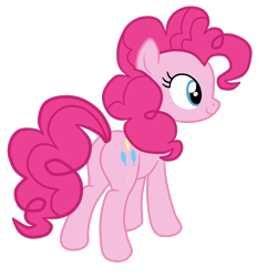 Size: 1310x1360 | Tagged: safe, artist:gmaplay, derpibooru import, pinkie pie, earth pony, pony, balloonbutt, butt, female, plot, simple background, solo, transparent background, vector