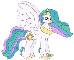 Size: 2938x2405 | Tagged: safe, artist:supahdonarudo, derpibooru import, princess celestia, classical hippogriff, hippogriff, female, high res, hippogriffied, looking at you, simple background, smiling, smiling at you, solo, species swap, transparent background