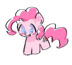 Size: 853x771 | Tagged: safe, artist:fluttershyes, derpibooru import, pinkie pie, pony, blush sticker, blushing, cute, diapinkes, heart eyes, solo, tiny, tiny ponies, wingding eyes