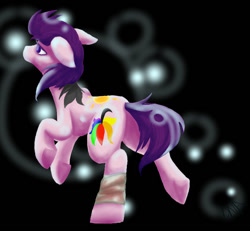 Size: 650x600 | Tagged: artist needed, safe, derpibooru import, oc, oc only, earth pony, pony, black background, earth pony oc, female, mare, rearing, simple background, solo, underhoof