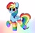 Size: 4096x3890 | Tagged: safe, artist:kittyrosie, derpibooru import, rainbow dash, pegasus, pony, backwards cutie mark, blushing, clothes, cute, dashabetes, female, gradient background, mare, rainbow socks, socks, solo, striped socks, thigh highs