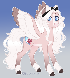 Size: 860x957 | Tagged: safe, artist:frostedpuffs, derpibooru import, oc, oc:honey dove, pegasus, pony, colored wings, colored wingtips, female, mare, multicolored wings, solo, wings