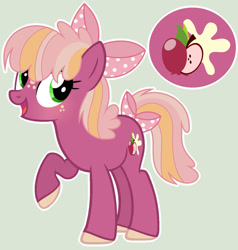 Size: 1024x1075 | Tagged: safe, artist:meimisuki, artist:sistervailory, derpibooru import, oc, oc only, earth pony, pony, base used, bow, female, filly, freckles, offspring, parent:big macintosh, parent:cheerilee, parents:cheerimac, polka dots, solo