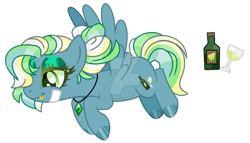 Size: 1280x733 | Tagged: safe, artist:venomous-cookietwt, derpibooru import, oc, pegasus, pony, eyeshadow, female, magical lesbian spawn, makeup, mare, offspring, parent:lightning dust, parent:limestone pie, parents:limedust, simple background, solo, transparent background