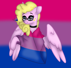 Size: 1060x1010 | Tagged: safe, artist:froyo15sugarblast, derpibooru import, oc, alicorn, base used, bisexual, bisexual pride flag, blanket, collar, glasses, pride, pride flag, shading, solo, stars