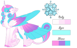 Size: 1800x1128 | Tagged: safe, alternate version, artist:nobleclay, derpibooru import, princess flurry heart, pony, colored wings, feathered fetlocks, multicolored wings, older, reference sheet, simple background, solo, tail feathers, transparent background, wings