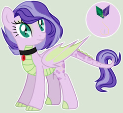 Size: 1024x942 | Tagged: safe, artist:angellight-bases, artist:sistervailory, derpibooru import, oc, oc only, oc:fluorite, dracony, hybrid, base used, choker, dragon wings, female, folded wings, interspecies offspring, offspring, parent:rarity, parent:spike, parents:sparity, ruby, slit eyes, solo, wings