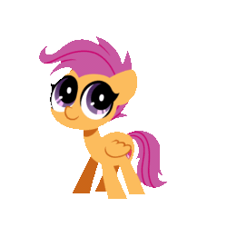 Size: 1000x1000 | Tagged: safe, artist:sugar morning, derpibooru import, apple bloom, scootaloo, sweetie belle, pegasus, pony, animated, blinking, cutie mark crusaders, female, filly, gif, older, older scootaloo, simple background, solo, standing, teenage scootaloo, teenager, transparent background