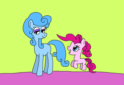Size: 1669x1146 | Tagged: safe, artist:yorkyloves, derpibooru import, pinkie pie, oc, oc:mary janes, earth pony, fanfic:pinkie pie and her mother, blank flank, child, cute, daughter, diapinkes, excited, female, filly, filly pinkie pie, jumping, living room, mare, marybetes, mother, mother and child, mother and daughter, ocbetes, open mouth, parent and child, smiling, younger, younger pinkie pie