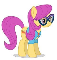 Size: 5000x5200 | Tagged: safe, artist:dragonchaser123, derpibooru import, pursey pink, earth pony, pony, fake it 'til you make it, absurd resolution, background pony, clothes, female, glasses, mare, simple background, solo, transparent background, vector