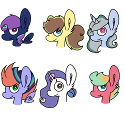 Size: 768x768 | Tagged: safe, artist:violetthefox12, derpibooru import, oc, oc only, earth pony, pegasus, pony, unicorn, floting wings, offspring, parent:applejack, parent:big macintosh, parent:caramel, parent:fancypants, parent:flash sentry, parent:fluttershy, parent:pinkie pie, parent:pokey pierce, parent:rainbow dash, parent:rarity, parent:soarin', parent:twilight sparkle, parents:carajack, parents:flashlight, parents:fluttermac, parents:pokeypie, parents:raripants, parents:soarindash, simple background, white background