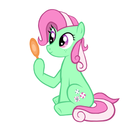 Size: 3976x3944 | Tagged: safe, artist:mr100dragon100, derpibooru import, minty, earth pony, alternate hairstyle, female, mirror, simple background, solo, transparent background, vector