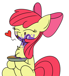 Size: 1148x1264 | Tagged: safe, artist:mr. rottson, apple bloom, apple pie, female, filly, heart, solo