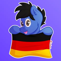 Size: 1800x1800 | Tagged: safe, artist:exobass, derpibooru import, oc, oc only, pony, flag, germany, looking at you, open mouth, smiling