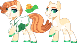 Size: 4164x2353 | Tagged: safe, artist:kurosawakuro, derpibooru import, oc, oc:noveau rich, earth pony, pony, magical lesbian spawn, male, offspring, parent:applejack, parent:rarity, parents:rarijack, simple background, solo, stallion, transparent background