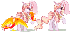 Size: 1280x587 | Tagged: safe, artist:venomous-cookietwt, derpibooru import, peewee, oc, pony, unicorn, female, magical lesbian spawn, mare, offspring, parent:princess celestia, parent:twilight sparkle, parents:twilestia, simple background, transparent background