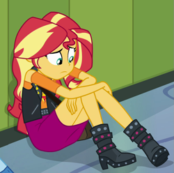 Size: 675x670 | Tagged: safe, derpibooru import, screencap, sunset shimmer, trixie, better together, equestria girls, forgotten friendship, cropped