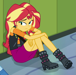 Size: 685x676 | Tagged: safe, derpibooru import, screencap, sunset shimmer, trixie, better together, equestria girls, forgotten friendship, cropped