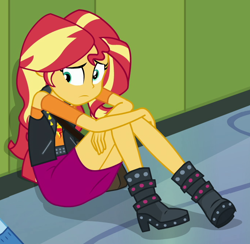 Size: 688x671 | Tagged: safe, derpibooru import, screencap, sunset shimmer, trixie, better together, equestria girls, forgotten friendship, cropped