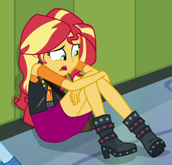 Size: 690x663 | Tagged: safe, derpibooru import, screencap, sunset shimmer, trixie, better together, equestria girls, forgotten friendship, cropped