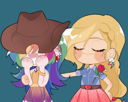 Size: 500x398 | Tagged: safe, artist:feifeiyouji, derpibooru import, applejack, rainbow dash, human, appledash, female, humanized, lesbian, shipping, sleeveless