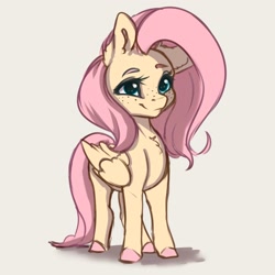 Size: 2348x2348 | Tagged: safe, artist:miokomata, derpibooru import, fluttershy, pegasus, pony, chest fluff, colored hooves, cute, ear fluff, ears, female, freckles, freckleshy, high res, mare, shyabetes, simple background, smiling, solo
