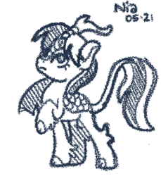 Size: 287x313 | Tagged: safe, artist:redpalette, derpibooru import, oc, oc:nia, kirin, cute, female, frown, kirin oc, royal, sketch