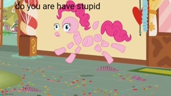 Size: 800x450 | Tagged: safe, derpibooru import, pinkie pie, do you are have stupid, grammar error, intentional grammar error, meme, reaction image, roblox