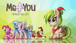 Size: 2500x1407 | Tagged: safe, artist:duskie-06, derpibooru import, autumn blaze, derpy hooves, fluttershy, pinkie pie, silverstream, oc, classical hippogriff, hippogriff, kirin, pegasus, pony, female, mare, mouth hold, needle, pegasus oc, plushie