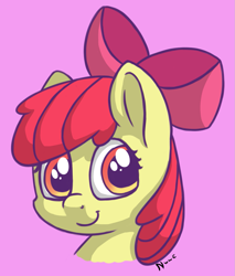 Size: 1105x1297 | Tagged: safe, artist:nwwe, derpibooru import, apple bloom, earth pony, pony, adorabloom, cute, female, filly, looking at you, smiling, smiling at you, solo