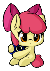 Size: 350x500 | Tagged: safe, artist:arielsbx, derpibooru import, apple bloom, earth pony, pony, animated, blinking, female, filly, solo