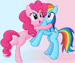 Size: 1280x1069 | Tagged: safe, artist:pony-thunder, derpibooru import, pinkie pie, rainbow dash, earth pony, pegasus, pony, cute, female, pinkiedash, shipping