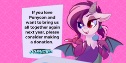 Size: 1024x512 | Tagged: safe, derpibooru import, oc, draconequus, mascot, ponycon, solo