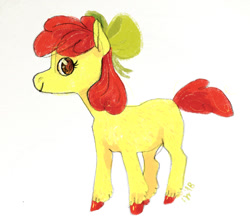 Size: 1280x1149 | Tagged: safe, artist:fizzledlines, apple bloom, female, filly, solo