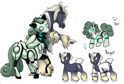 Size: 782x528 | Tagged: safe, artist:scittykitty, derpibooru import, oc, oc only, anthro, pony, robot, robot pony, unguligrade anthro, unicorn, anthro with ponies, clothes, horn, lab coat, redesign, reference sheet, smiling, unicorn oc, unshorn fetlocks