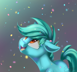 Size: 1280x1200 | Tagged: safe, artist:sketchiix3, derpibooru import, oc, oc only, earth pony, pony, confetti, gradient background, male, open mouth, solo