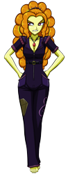 Size: 1176x3000 | Tagged: safe, artist:artemis-polara, derpibooru import, adagio dazzle, equestria girls, barefoot, feet, frustrated, simple background, siren suit, solo, transparent background, zipper