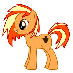 Size: 400x400 | Tagged: safe, artist:ironychan, derpibooru import, oc, oc only, oc:terra cotta, earth pony, pony, pony creator, earth pony oc, female, grin, looking down, mare, simple background, smiling, solo, white background