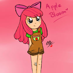 Size: 1133x1133 | Tagged: safe, artist:simpaticasx2, apple bloom, human, adorabloom, cute, humanized, solo