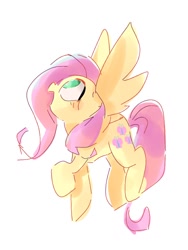 Size: 768x1024 | Tagged: safe, artist:pnpn_721, derpibooru import, fluttershy, pegasus, pony, female, mare, no pupils, open mouth, simple background, solo, white background