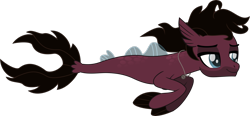 Size: 2036x944 | Tagged: safe, artist:lightningbolt, derpibooru exclusive, derpibooru import, pony, seapony (g4), .svg available, bring me the horizon, colored pupils, facial hair, fins, fish tail, jewelry, jordan fish, lidded eyes, male, movie accurate, necklace, ponified, scales, simple background, smiling, smirk, solo, svg, swimming, transparent background, vector