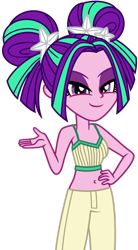 Size: 1024x1856 | Tagged: safe, artist:binco_293, artist:emeraldblast63, derpibooru import, aria blaze, equestria girls, alternate hairstyle, bare shoulders, pigtails, sleeveless, twintails