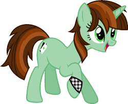 Size: 856x696 | Tagged: safe, artist:pegasski, derpibooru import, oc, oc only, oc:las vegas, pony, unicorn, base used, female, horn, mare, open mouth, raised hoof, raised leg, simple background, smiling, solo, transparent background, unicorn oc