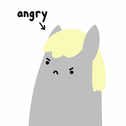 Size: 2048x2048 | Tagged: safe, artist:2merr, ponerpics import, derpy hooves, :c, >:c, angry, blob ponies, dot eyes, drawn on phone, female, frown, simple background, solo, white background