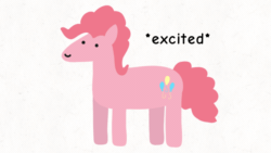 Size: 854x480 | Tagged: safe, artist:2merr, ponerpics import, pinkie pie, earth pony, pony, :), animated, bouncing, dot eyes, drawn on phone, excited, female, gif, mare, reaction image, simple background, smiley face, smiling, solo, white background