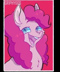 Size: 320x382 | Tagged: safe, alternate version, artist:griphy666, derpibooru import, pinkie pie, earth pony, pony, :d, chest fluff, female, mare, open mouth, solo