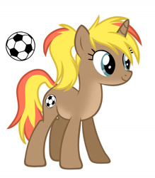 Size: 1280x1460 | Tagged: safe, artist:starshade, derpibooru import, oc, pony, female, football, horn, mare, solo, sports, standing, three quarter view