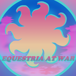 Size: 3000x3000 | Tagged: safe, artist:闪电_lightning, derpibooru import, equestria at war mod, celestia's cutie mark, text, vaporwave